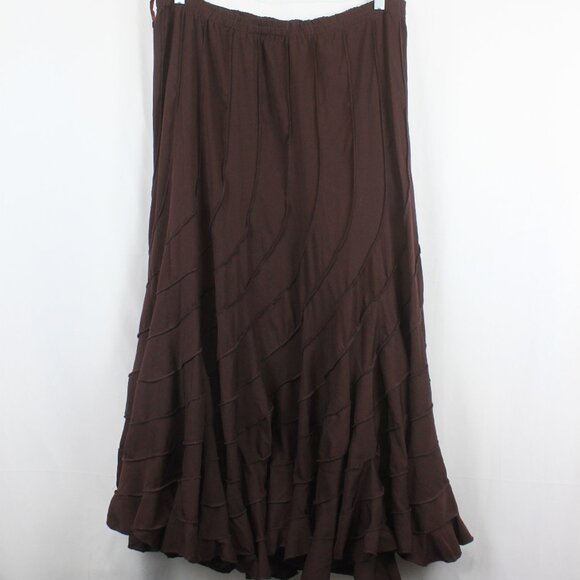 Dimri Brown Twirl Skirt - Picture 2 of 9